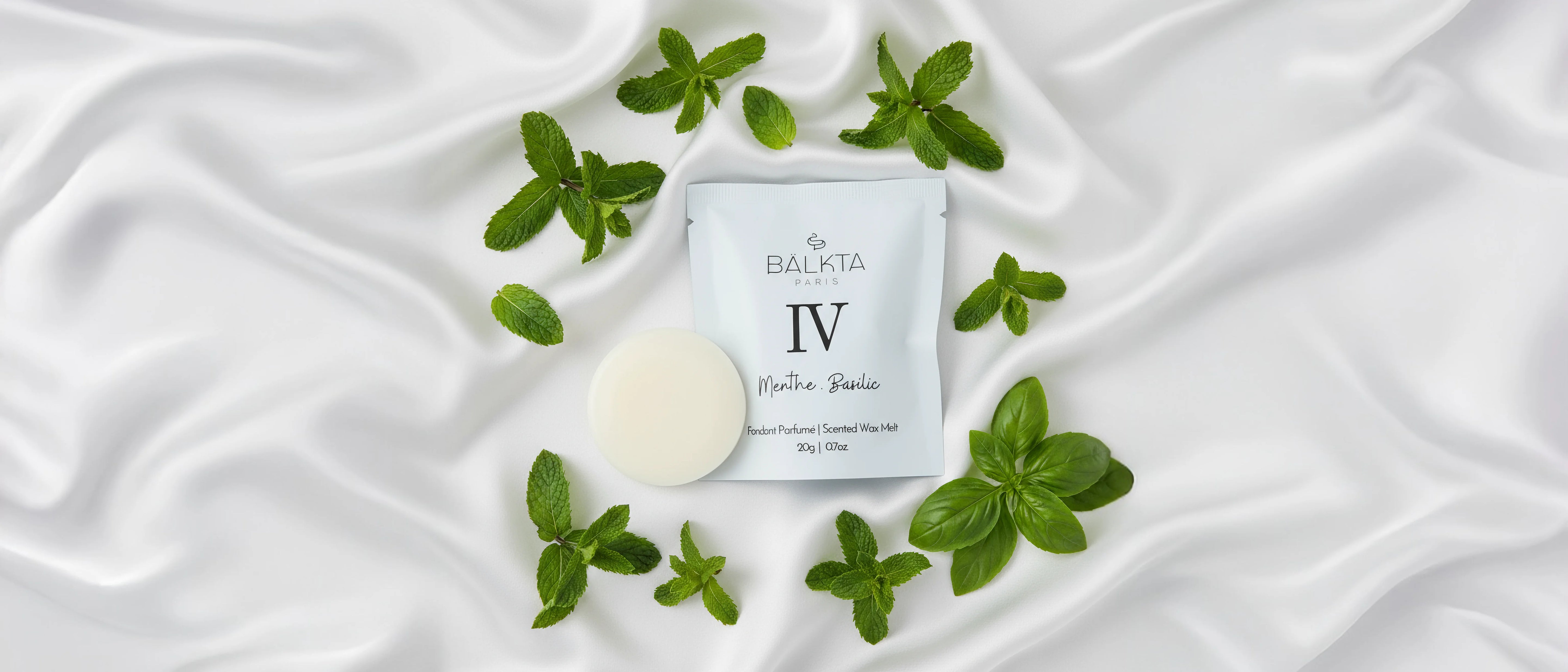 Fondant parfumé artisanal  menthe et basilic BÄLKTA PARIS