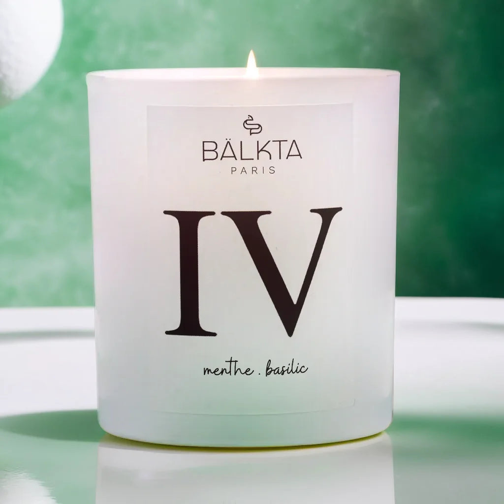 Bougie Parfumée à la Menthe et au Basilic - Éveillez vos Sens!