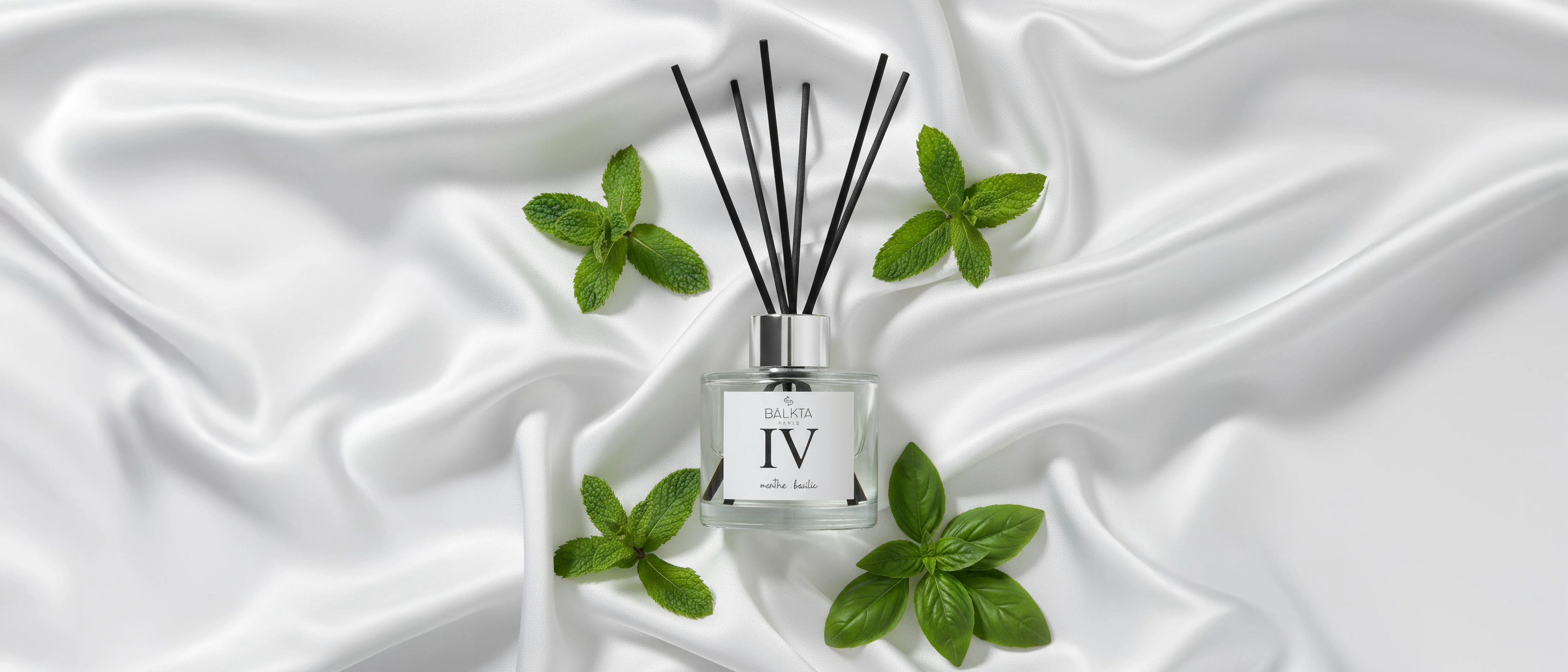 Diffuseur de parfum à tiges menthe et basilic BÄLKTA PARIS